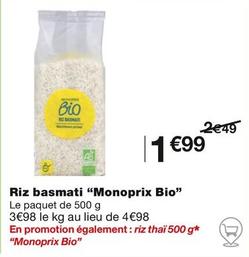 Monoprix Bio - Riz Basmati  offre à 1,99€ sur Monoprix