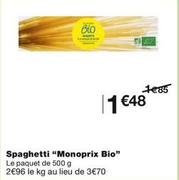 Monoprix Bio - Spaghetti  offre à 1,48€ sur Monoprix