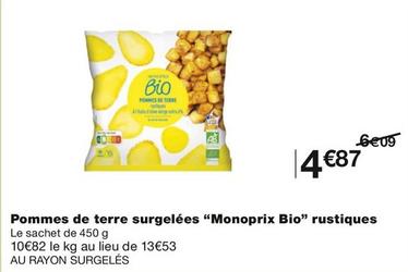 Monoprix Bio - Pommes De Terre Surgelées Rustiques offre à 4,87€ sur Monoprix