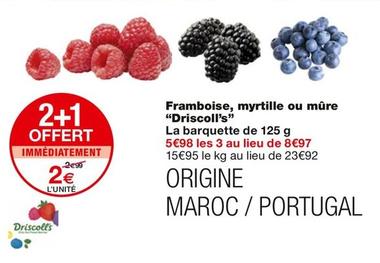 "Driscoll's" - Framboises, Myrtille Ou Mure  offre à 2€ sur Monoprix