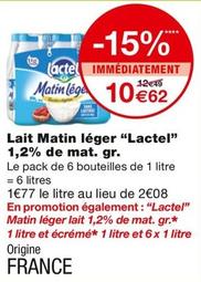 Lactel - Lait Matin Leger 1,2% De Mat.Gr. offre à 10,62€ sur Monoprix