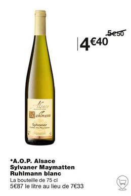Ruhlmann - A.O.P. Alsace Sylvaner Maymatten Blanc offre à 4,4€ sur Monoprix