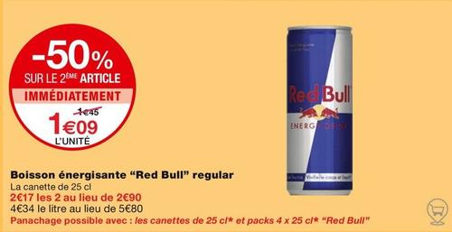 Red Bull - Boisson Énergisante Regular offre à 1,09€ sur Monoprix