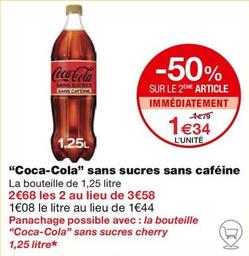 Coca Cola - Sans Sucres Sans Caféine offre à 1,34€ sur Monoprix