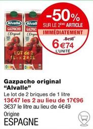 Alvalle - Gazpacho Original offre à 6,74€ sur Monoprix