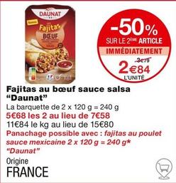 Daunat - Fajitas Au Bœuf Sauce Salsa offre à 2,84€ sur Monoprix