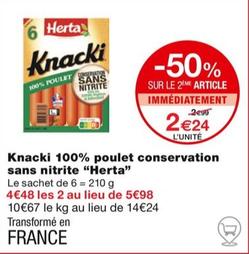 Herta - Knacki 100% Poulet Conservation Sans Nitrite offre à 2,24€ sur Monoprix