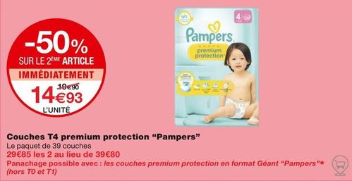 Pampers - Couches T4 Premium Protection offre à 14,93€ sur Monoprix