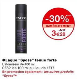 Syoss - Laque Tenue Forte offre à 3,28€ sur Monoprix