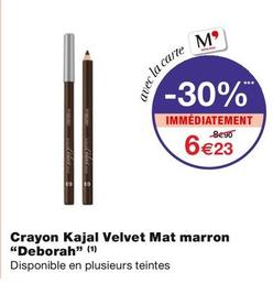 Deborah - Crayon Kajal Velvet Mat Marron  offre à 6,23€ sur Monoprix