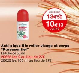 Puressentiel - Anti-Pique Bio Roller Visage Et Corps offre à 10,13€ sur Monoprix