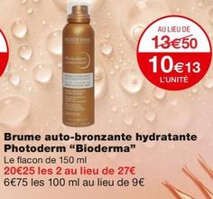 Bioderma - Brume Auto-Bronzante Hydratante Photoderm offre à 10,13€ sur Monoprix