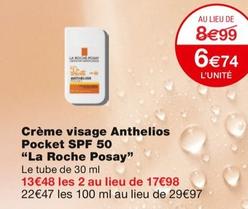 La Roche Posay - Crème Visage Anthelios Pocket SPF 50 offre à 6,74€ sur Monoprix