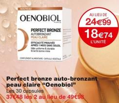 Oenobiol - Perfect Bronze Auto-Bronzant Peau Claire offre à 18,74€ sur Monoprix