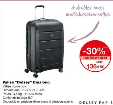 Delsey - Valise Binalong offre à 136,5€ sur Monoprix