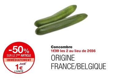 Concombre offre à 1€ sur Monop'