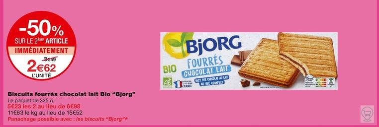 Bjorg - Biscuits Fourres Chocolat Lait Bio  offre à 2,69€ sur Monop'