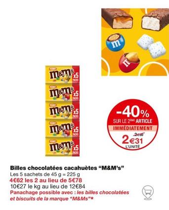 M&m's - Billes Chocolatees Cacahuetes  offre à 2,31€ sur Monop'