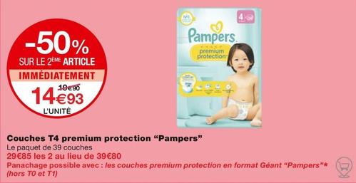 Pampers - Couches T4 Premium Protection offre à 14,93€ sur Monop'