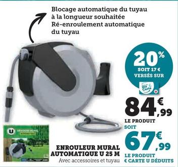 U - Enrouleur Mural Automatique 25 M offre à 67,99€ sur Hyper U