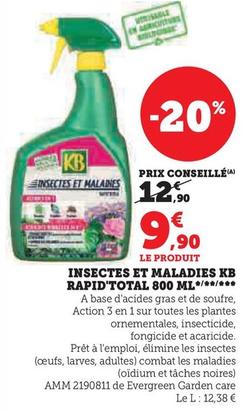 Kb - Insectes Et Maladies Rapid Total 800 Ml offre à 9,9€ sur Hyper U