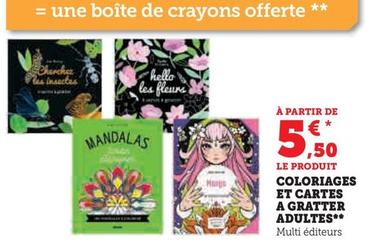 Coloriages Et Cartes A Gratter Adultes offre à 5,5€ sur Hyper U