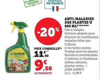 Anti-maladies Des Plantes U offre à 9,5€ sur Super U