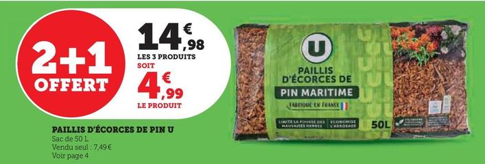 U - Paillis D'Ecorces De Pin  offre à 4,99€ sur Super U