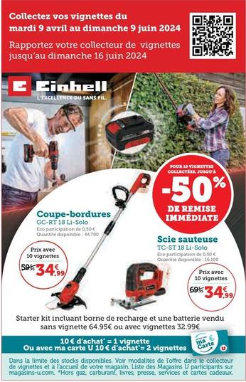 Einhell - Coupe-Bordures offre à 34,99€ sur Super U