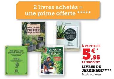 Livres De Jardinage  offre à 5,95€ sur Super U