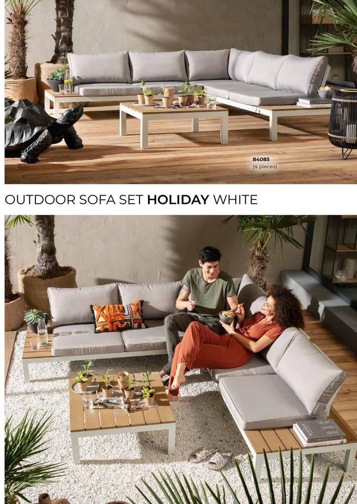 Outdoor Sofa Set Holiday White offre sur KARE