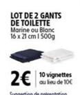 Lot De 2 Gants De Toilette  offre à 2€ sur Intermarché Contact