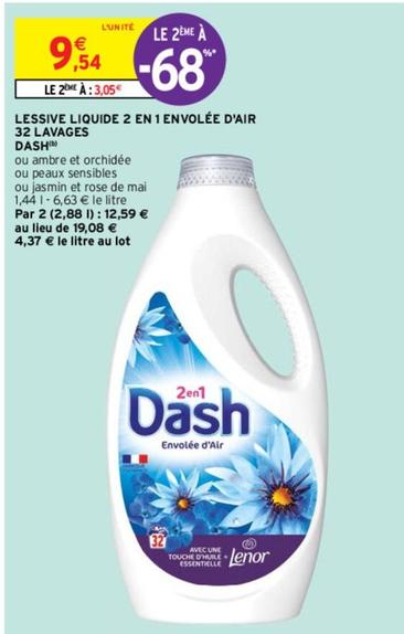 Dash - Lessive Liquide 2 En 1 Envolée D'Air offre à 9,54€ sur Intermarché Contact