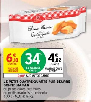 Bonne Maman - Le Petit Quatre Quarts Pur Beurre offre à 6,1€ sur Intermarché Contact