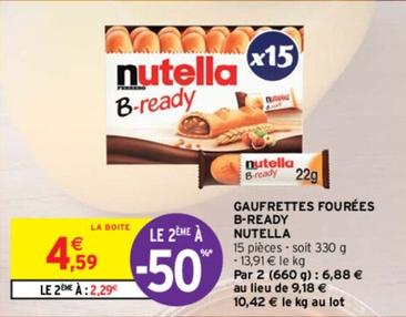 Nutella - Gaufrettes Fourées B Ready offre à 4,59€ sur Intermarché Contact