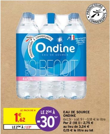 Ondine - Eau De Source offre à 1,62€ sur Intermarché Contact