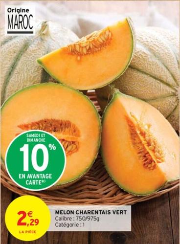 Melon Charentais Vert offre à 2,29€ sur Intermarché Contact