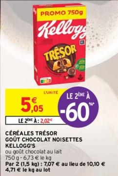 Kellogg's - Céréales Trésor Goût Chocolat Noisettes offre à 5,05€ sur Intermarché Contact