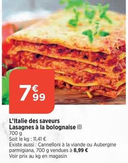Lasagne bolognaise offre à 7,99€ sur Bi1