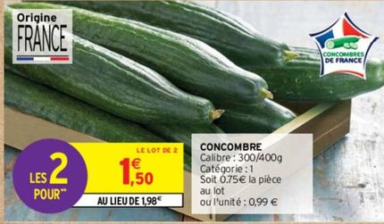 Concombre  offre à 1,5€ sur Intermarché Express