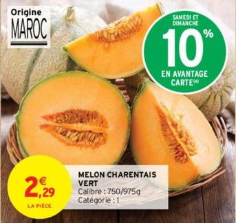 Melon Charentais Vert  offre à 2,29€ sur Intermarché Express
