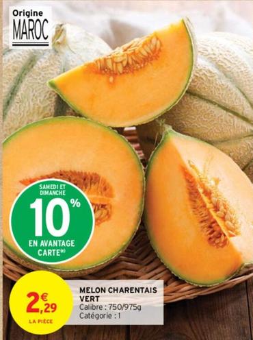 Melon Charentais Vert offre à 2,29€ sur Intermarché Express