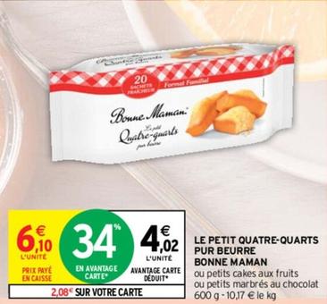 Bonne Maman - Le Petit Quatre-Quarts Pur Beurre offre à 6,1€ sur Intermarché Express