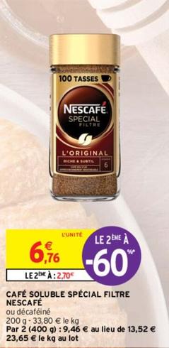 Nescafé - Café Soluble Spécial Filtre offre à 6,76€ sur Intermarché Express