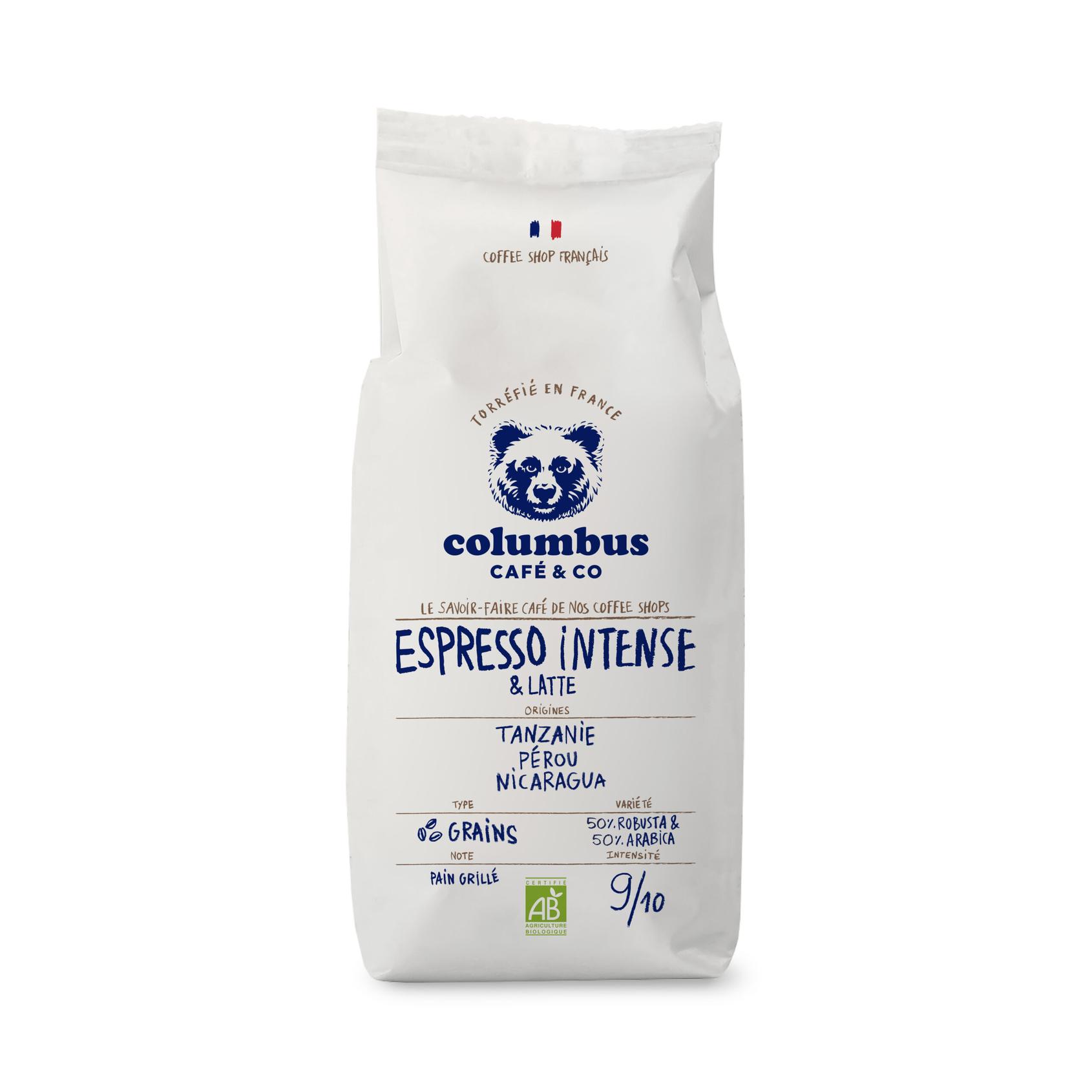 Café Grain Espresso spécial Intense & Latte 1 KG offre à 18,9€ sur Columbus Café