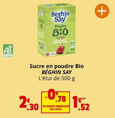 Béghin Say - Sucre En Poudre Bio offre à 1,52€ sur Coccinelle Express