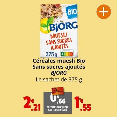 Bjorg - Céréales Muesli Bio Sans Sucres Ajoutés offre à 1,55€ sur Coccinelle Express