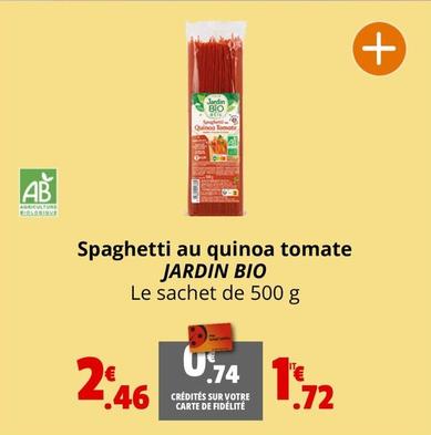 Jardin Bio - Spaghetti Au Quinoa Tomate offre à 1,72€ sur Coccinelle Express