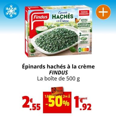 Findus - Épinards Hachés À La Crème offre à 2,55€ sur Coccinelle Express