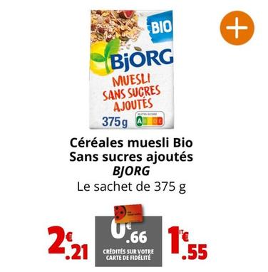 Bjorg - Céréales Muesli Bio Sans Sucres Ajoutés offre à 2,21€ sur Coccinelle Express